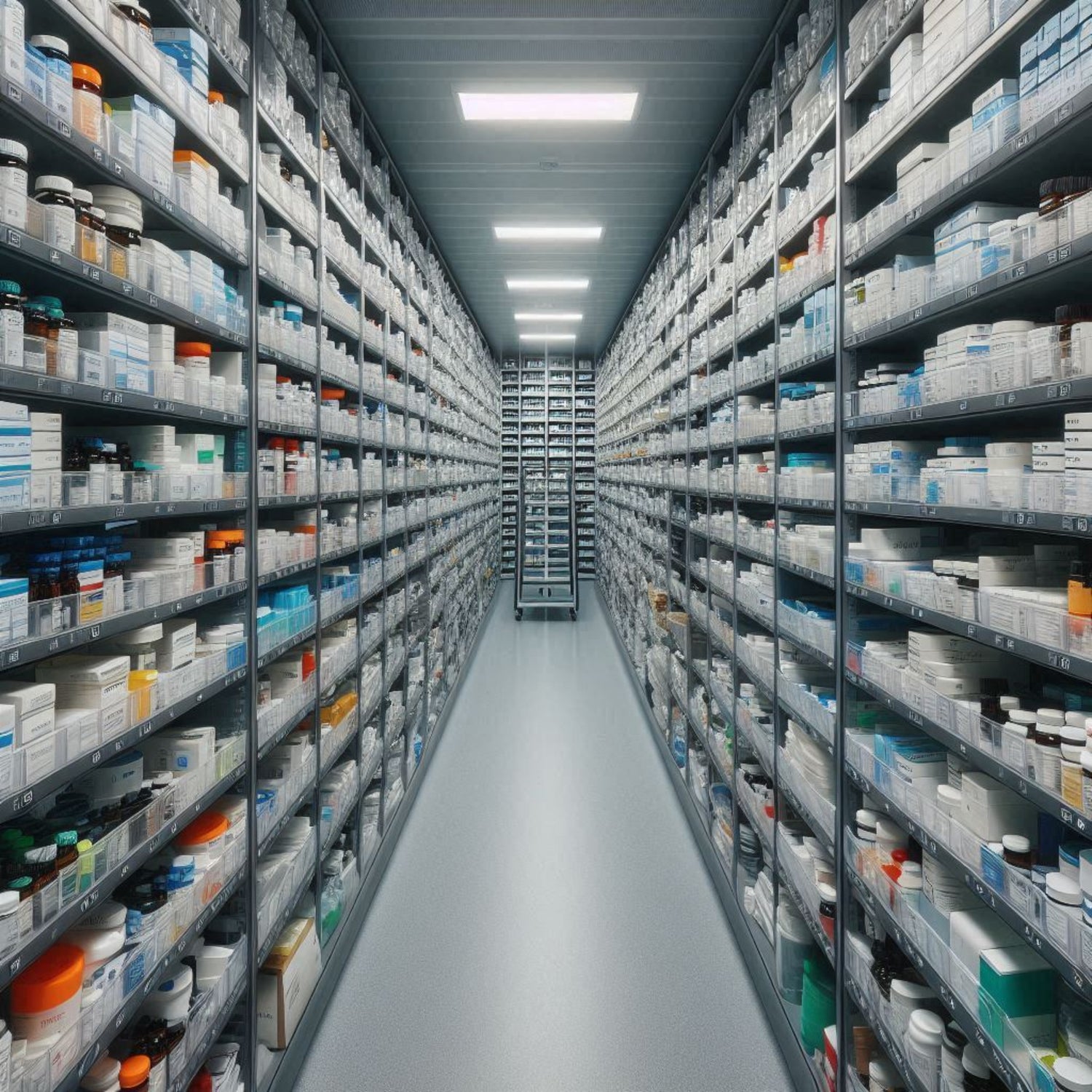 &lt;Large walk in temperature and humidity controlled stability room 12 rows by 12 columns full of various neatly arranged dietary supplements. Credit&gt; Freepik