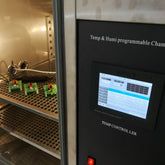 <Controlled temperature and humidity chamber for stability testing being used to calibrate probes placed on the middle stainless steel grid shelf. Credit> 142294667
© Audrius Merfeldas
| Dreamstime.com