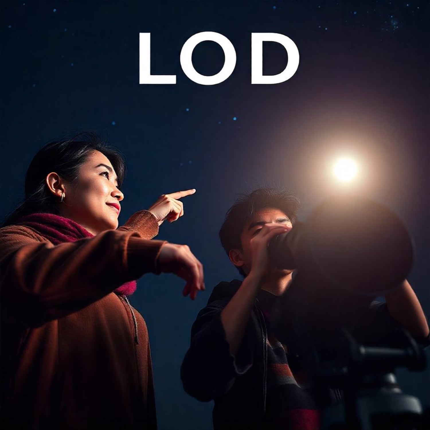 &lt;Representing Limit of Detection or LOD, a couple at night time, wearing jumpers and scarves, looking at faraway stars through a telescope with the moon shining brightly behind them. Credit&gt; Freepik